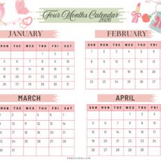 Beautiful 2026 Four Month Calendar S1