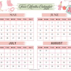 Beautiful 2026 four Month Calendar S2