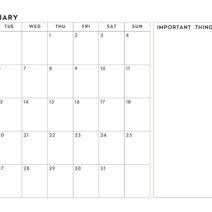 Black and White Minimalist 2026 Year Monthly Calendar Planner january Black and White Minimalist Monthly Calendar 2026 Planner January