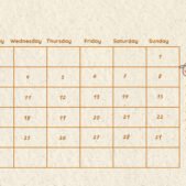 Brown Monthly 2026 Calendar march Brown Monthly 2026 Calendar march