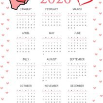 heart 2026 Yearly Calendar