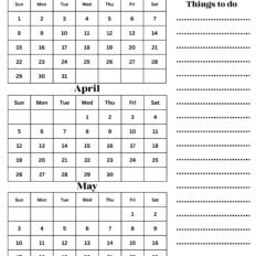 spring 2026 calendar with To Do list